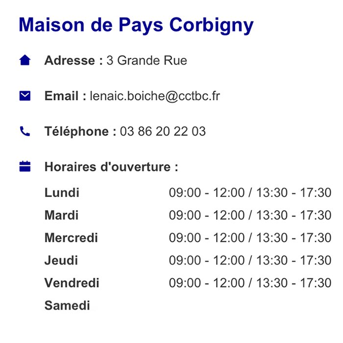 horaires Maison France Services Corbigny