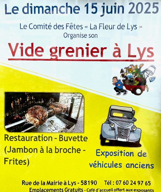 Vide grenier 15 Juin 2025