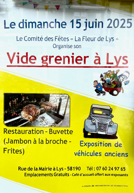 Vide grenier 15 Juin 2025